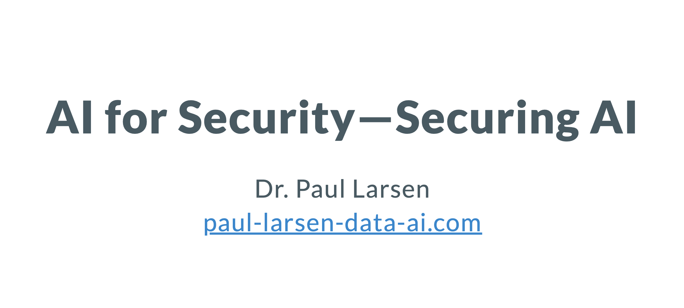 AI Security Title Slide